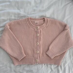 Babaa No 14 cotton cardigan in strawberry shake